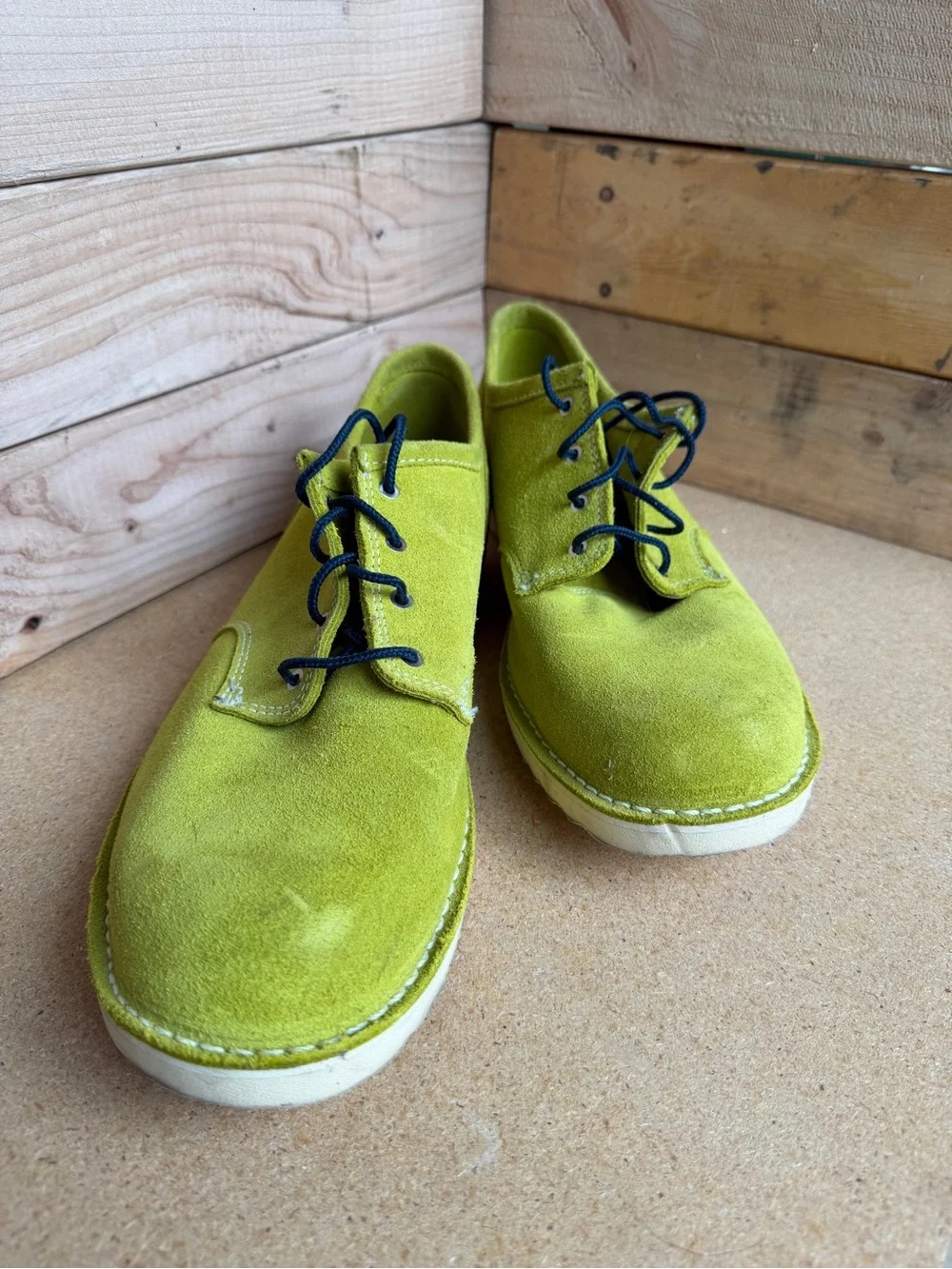 Danner Men's Lime Green Suede Casual Lace-Up Shoes size 12EE